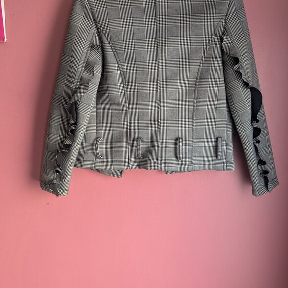 Houndstooth Biker Jacket - Picture 4 of 7